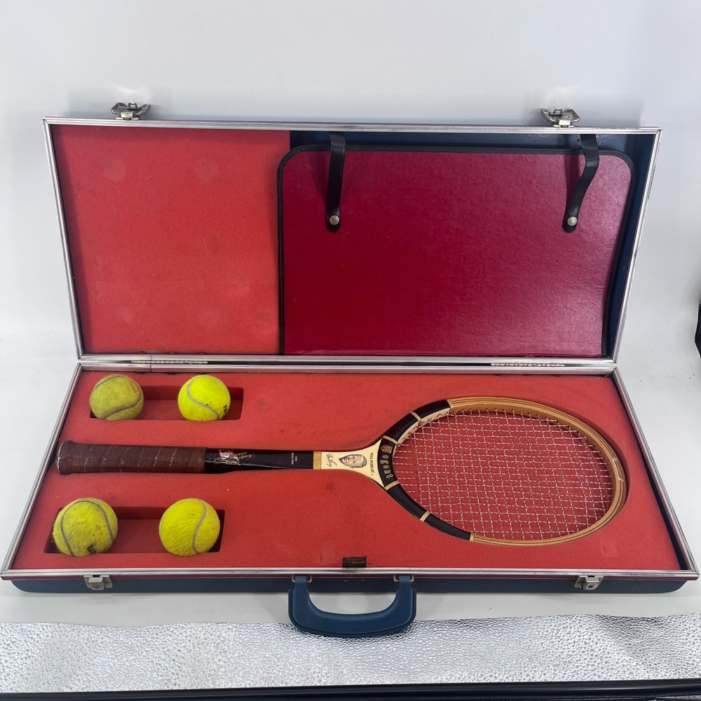 Vintage Regent Don Budge International Wood Tennis Racket with Hard Case Set